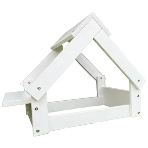 Dog Booth, Voor kleine en middelgrote honden en katten, met steun voor 2 kommen, 60x44x55cm, Interieur en buitenkant, Wit Dog Booth, Voor kleine en middelgrote honden en katten, met steun voor 2 kommen, 60x44x55cm, Interieur en buitenkant, Wit
