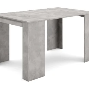 Uitschuifbare Consoletafel, 140x90x77cm, Voor 6 personen, Tafel, Cement Uitschuifbare Consoletafel, 140x90x77cm, Voor 6 personen, Tafel, Cement