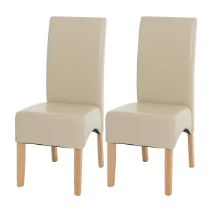 Crotone eetkamerstoel (set van 2),  crème, lichte poten