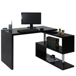 Design hoekbureau MCW-A68 Zwenkbaar,  zwart