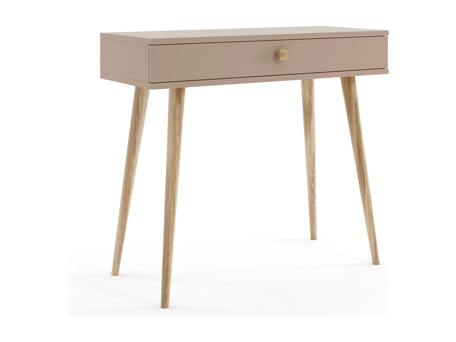 Console NATURA 90 cm Beige Macchiato met 1 lade Kaptafel Boho