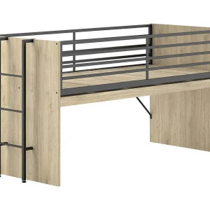 Cama Meia Altura Base Ripas Vipack Sam PETITS-MEUBLES Castanho (90×200)