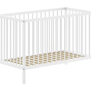 Cama de Bebé Vipack Meryl 60X120 Incluindo Base de Ripas Branco PETITS-MEUBLES Cama de Bebé Vipack Meryl 60X120 Incluindo Base de Ripas Branco PETITS-MEUBLES