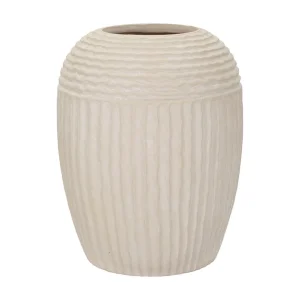 Crèmekleurige magnesium vaas, ø 30×38,5 cm Crèmekleurige magnesium vaas, ø 30×38,5 cm