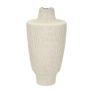 Crèmekleurige magnesium vaas, ø 29,5×57 cm Crèmekleurige magnesium vaas, ø 29,5×57 cm