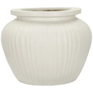 Crèmekleurige magnesium vaas, ø 48×38 cm Crèmekleurige magnesium vaas, ø 48×38 cm