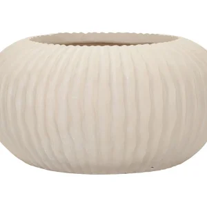 Crèmekleurige magnesium vaas, ø 35×18 cm Crèmekleurige magnesium vaas, ø 35×18 cm