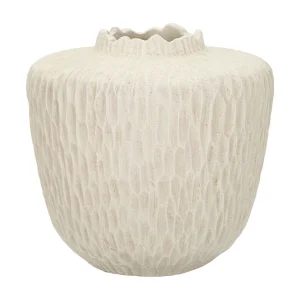 Crèmekleurige magnesium vaas, ø 35×32,5 cm Crèmekleurige magnesium vaas, ø 35×32,5 cm