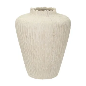 Crèmekleurige magnesium vaas, ø 32×40 cm Crèmekleurige magnesium vaas, ø 32×40 cm