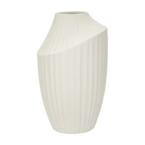 Crèmekleurige magnesium vaas, ø 22,5×38 cm Crèmekleurige magnesium vaas, ø 22,5×38 cm