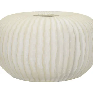 Crèmekleurige magnesium vaas, ø 40×23 cm Crèmekleurige magnesium vaas, ø 40×23 cm