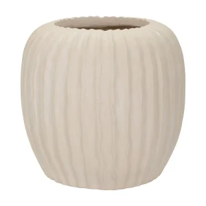 Crèmekleurige magnesium vaas, ø 26,5×26 cm Crèmekleurige magnesium vaas, ø 26,5×26 cm