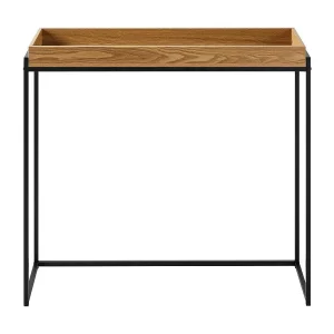 Console met opstaande rand en zwarte metalen poten L100 cm – JESSIE Console met opstaande rand en zwarte metalen poten L100 cm – JESSIE