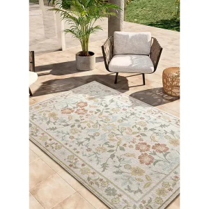 Buitentapijt – bloemmotieven – beige / veelkleurig – 120×170 cm – SAMARA Buitentapijt – bloemmotieven – beige / veelkleurig – 120×170 cm – SAMARA