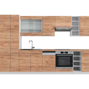 Complete keukeneenheid eik goud/wit 355x60x81.6 fame-line Complete keukeneenheid eik goud/wit 355x60x81.6 fame-line