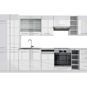 Complete keukeneenheid wit hoogglans/wit 355x60x81.6 fame-line Complete keukeneenheid wit hoogglans/wit 355x60x81.6 fame-line