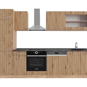 Complete keukeneenheid artisanaal eiken/goudkraft eiken 300x60x81.6 r-line Complete keukeneenheid artisanaal eiken/goudkraft eiken 300x60x81.6 r-line