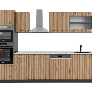 Complete keukeneenheid artisanaal eiken/antraciet 300x60x81.6 r-line