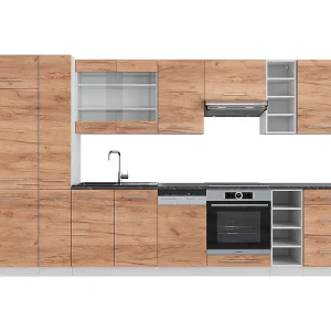 Complete keukeneenheid eik goud/wit 355x60x81.6 fame-line Complete keukeneenheid eik goud/wit 355x60x81.6 fame-line