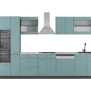 Complete keukeneenheid blauw-grijs/antraciet 350x60x81.6 r-line Complete keukeneenheid blauw-grijs/antraciet 350x60x81.6 r-line