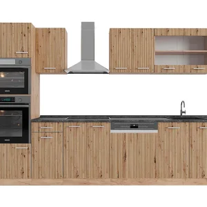 Complete keukeneenheid artisanaal eiken/goudkraft eiken 300x60x81.6 r-line Complete keukeneenheid artisanaal eiken/goudkraft eiken 300x60x81.6 r-line