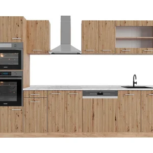 Complete keukeneenheid artisanaal eiken/goudkraft eiken 300x60x81.6 r-line Complete keukeneenheid artisanaal eiken/goudkraft eiken 300x60x81.6 r-line