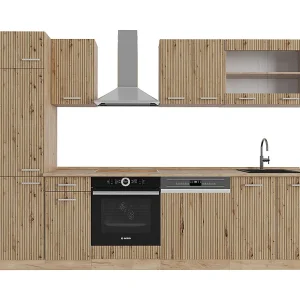 Complete keukeneenheid artisanaal eiken/goudkraft eiken 300x60x81.6 r-line Complete keukeneenheid artisanaal eiken/goudkraft eiken 300x60x81.6 r-line