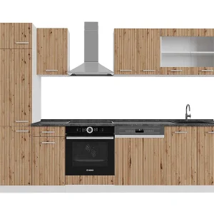 Complete keukeneenheid artisanaal eiken/wit 300x60x81.6 r-line Complete keukeneenheid artisanaal eiken/wit 300x60x81.6 r-line