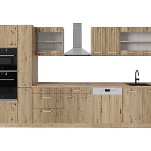 Complete keukeneenheid artisanaal eiken/goudkraft eiken 350x60x81.6 r-line Complete keukeneenheid artisanaal eiken/goudkraft eiken 350x60x81.6 r-line