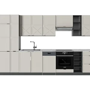 Complete keukeneenheid grijs/beige/antraciet 355x60x81.6 fame-line Complete keukeneenheid grijs/beige/antraciet 355x60x81.6 fame-line