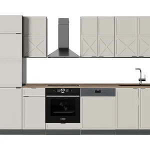 Complete keukeneenheid grijs/beige/antraciet 300x60x81.6 fame-line Complete keukeneenheid grijs/beige/antraciet 300x60x81.6 fame-line