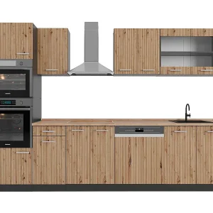 Complete keukeneenheid artisanaal eiken/antraciet 300x60x81.6 r-line