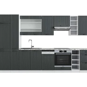 Complete keukeneenheid antraciet landhuis/wit 355x60x81.6 fame-line Complete keukeneenheid antraciet landhuis/wit 355x60x81.6 fame-line