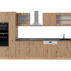 Complete keukeneenheid artisanaal eiken/goudkraft eiken 350x60x81.6 r-line Complete keukeneenheid artisanaal eiken/goudkraft eiken 350x60x81.6 r-line