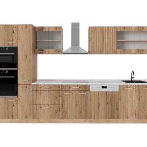 Complete keukeneenheid artisanaal eiken/goudkraft eiken 350x60x81.6 r-line Complete keukeneenheid artisanaal eiken/goudkraft eiken 350x60x81.6 r-line