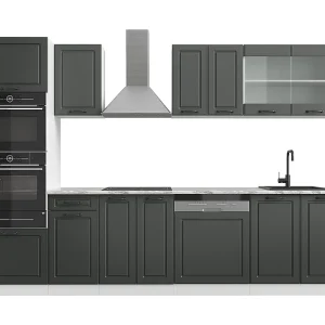 Complete keukeneenheid antraciet landhuis/wit 300x60x81.6 r-line Complete keukeneenheid antraciet landhuis/wit 300x60x81.6 r-line