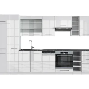 Complete keukeneenheid wit hoogglans/wit 355x60x81.6 fame-line Complete keukeneenheid wit hoogglans/wit 355x60x81.6 fame-line