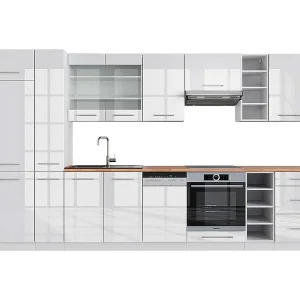 Complete keukeneenheid wit hoogglans/wit 355x60x81.6 fame-line Complete keukeneenheid wit hoogglans/wit 355x60x81.6 fame-line