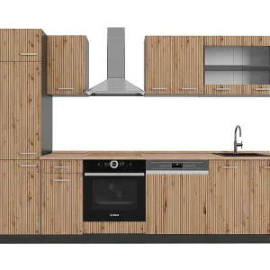 Complete keukeneenheid artisanaal eiken/antraciet 300x60x81.6 r-line
