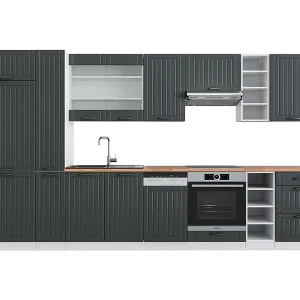 Complete keukeneenheid antraciet landhuis/wit 355x60x81.6 fame-line Complete keukeneenheid antraciet landhuis/wit 355x60x81.6 fame-line