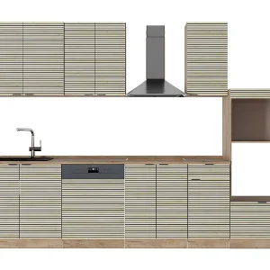 Complete keukeneenheid eiken paneel/goudkraft eik 300x60x81.6 fame-line Complete keukeneenheid eiken paneel/goudkraft eik 300x60x81.6 fame-line
