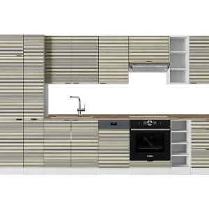 Complete keukeneenheid eiken paneel/wit 355x60x81.6 fame-line Complete keukeneenheid eiken paneel/wit 355x60x81.6 fame-line
