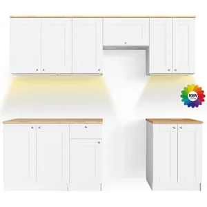 Complete keukeneenheid wit 240x60x81.6 bergamo Complete keukeneenheid wit 240x60x81.6 bergamo