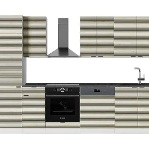 Complete keukeneenheid eiken paneel/wit 300x60x81.6 fame-line Complete keukeneenheid eiken paneel/wit 300x60x81.6 fame-line