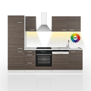 Complete keukeneenheid edel grijs/wit 270x46x81.6 optima Complete keukeneenheid edel grijs/wit 270x46x81.6 optima