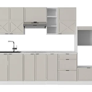 Complete keukeneenheid grijs/beige/wit 280x46x81.6 fame-line Complete keukeneenheid grijs/beige/wit 280x46x81.6 fame-line