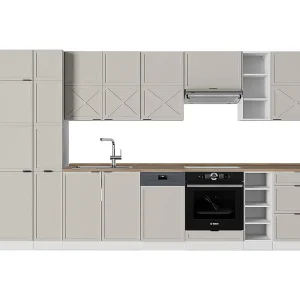 Complete keukeneenheid grijs/beige/wit 355x60x81.6 fame-line Complete keukeneenheid grijs/beige/wit 355x60x81.6 fame-line
