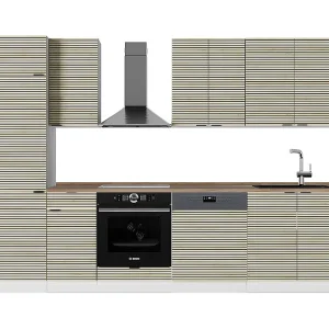 Complete keukeneenheid eiken paneel/wit 300x60x81.6 fame-line Complete keukeneenheid eiken paneel/wit 300x60x81.6 fame-line
