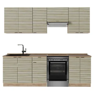 Complete keukeneenheid eiken paneel/goudkraft eik 240x60x81.6 fame-line Complete keukeneenheid eiken paneel/goudkraft eik 240x60x81.6 fame-line
