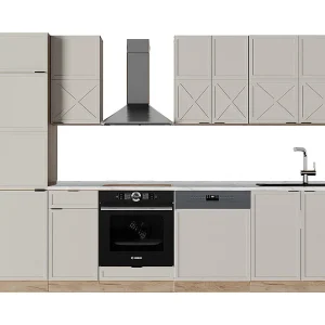 Complete keukeneenheid grijs/beige/gouden eik 300x60x81.6 fame-line
